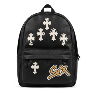 Chrome Hearts Style Cross Patch Backpack