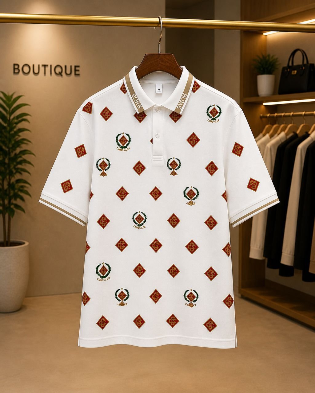 CARO ALICE Monogram Pattern Polo Shirt