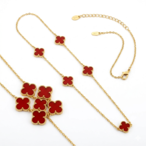 Timeless Crimson Clover Motif Necklace Product Overview