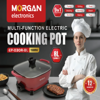 8L Electric Cooking Pot Red