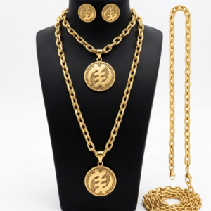 Gye Nyame Adinkra 3-piece jewelry set