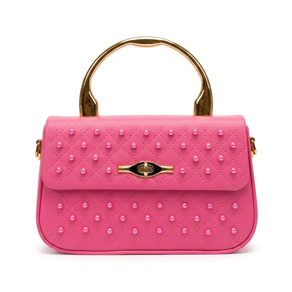 Elegant Pearl Handle Tweed Mini Bag - Image 5