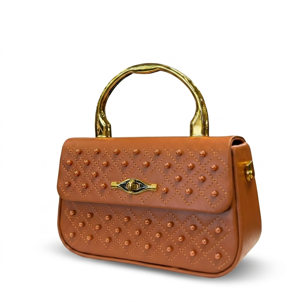 Elegant Pearl Handle Tweed Mini Bag