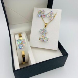 Iridescent Crystal Geometric Jewelry Set