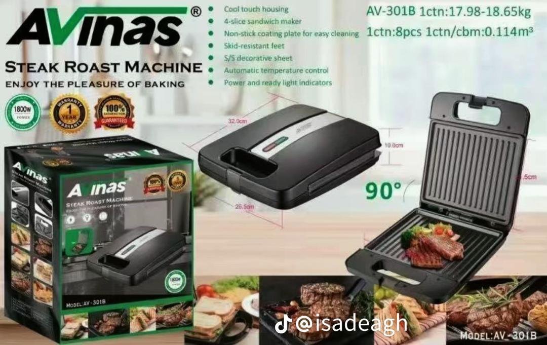 Avinas Steak Roast Machine / Sandwich Grill AV-301B