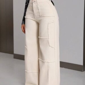Wide-Leg Denim Cargo Jeans